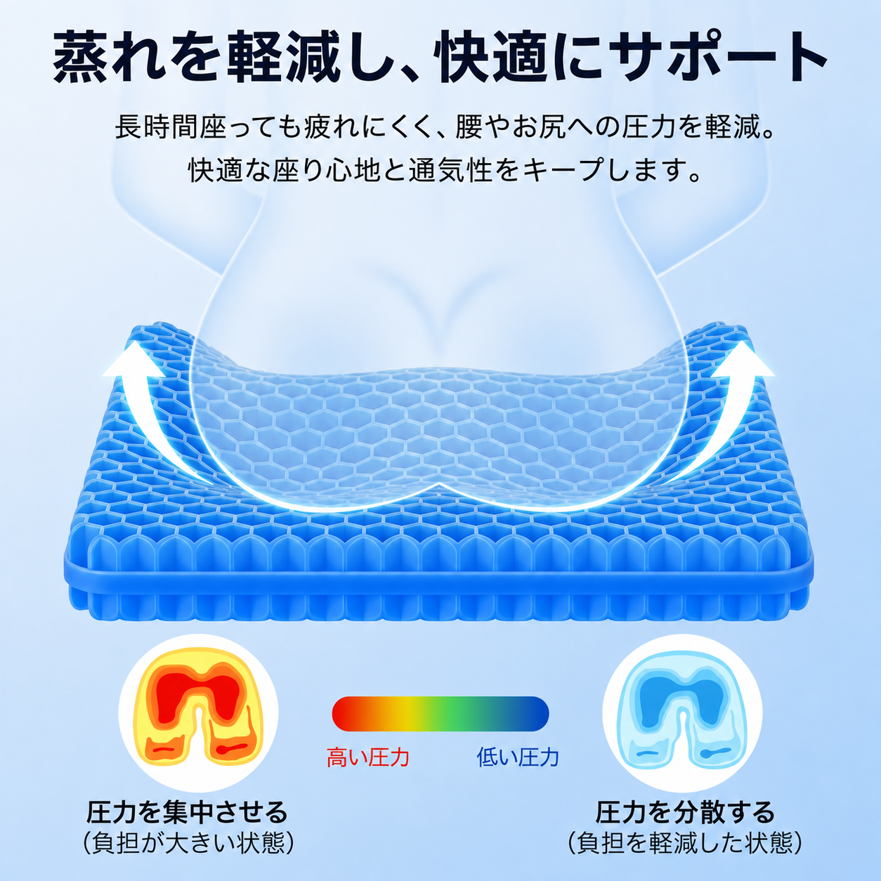 ハニカムゲルクッション